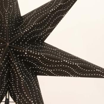 Rojana Silber - Faltbarer Leuchtstern, Weihnachtsstern aus Papier mit 7 Zacken, 60 cm